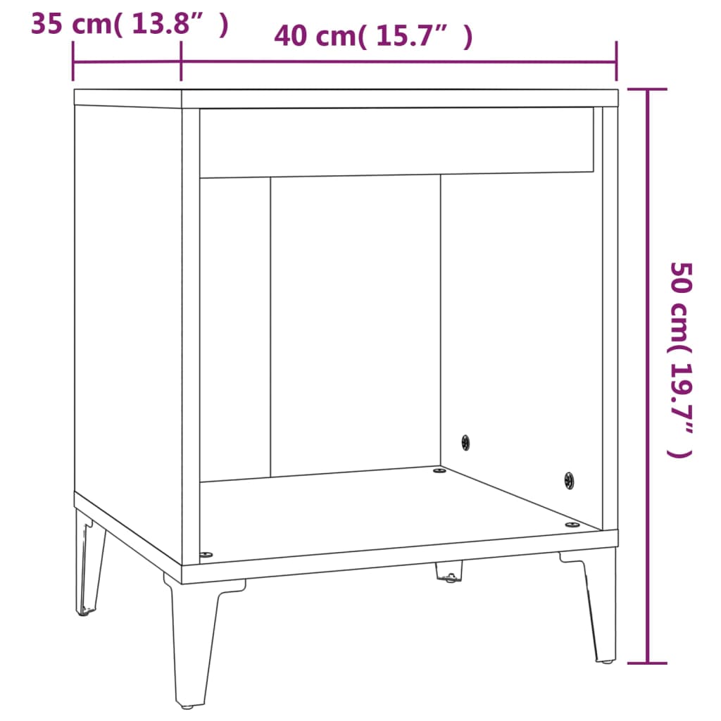 vidaXL Nočné stolíky 2 ks biele 40x35x50 cm