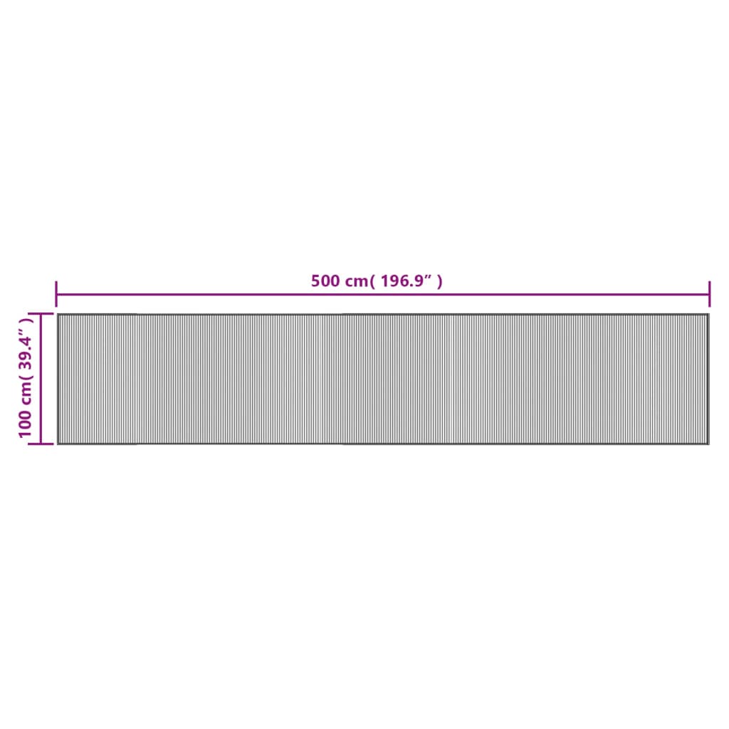 vidaXL Koberec obdĺžnikový hnedý 100x500 cm bambus