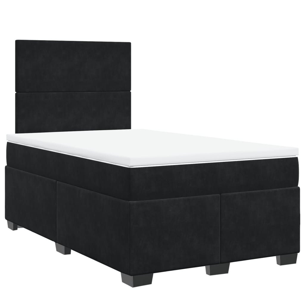 vidaXL Boxspring posteľ s matracom čierna 120x190 cm zamat