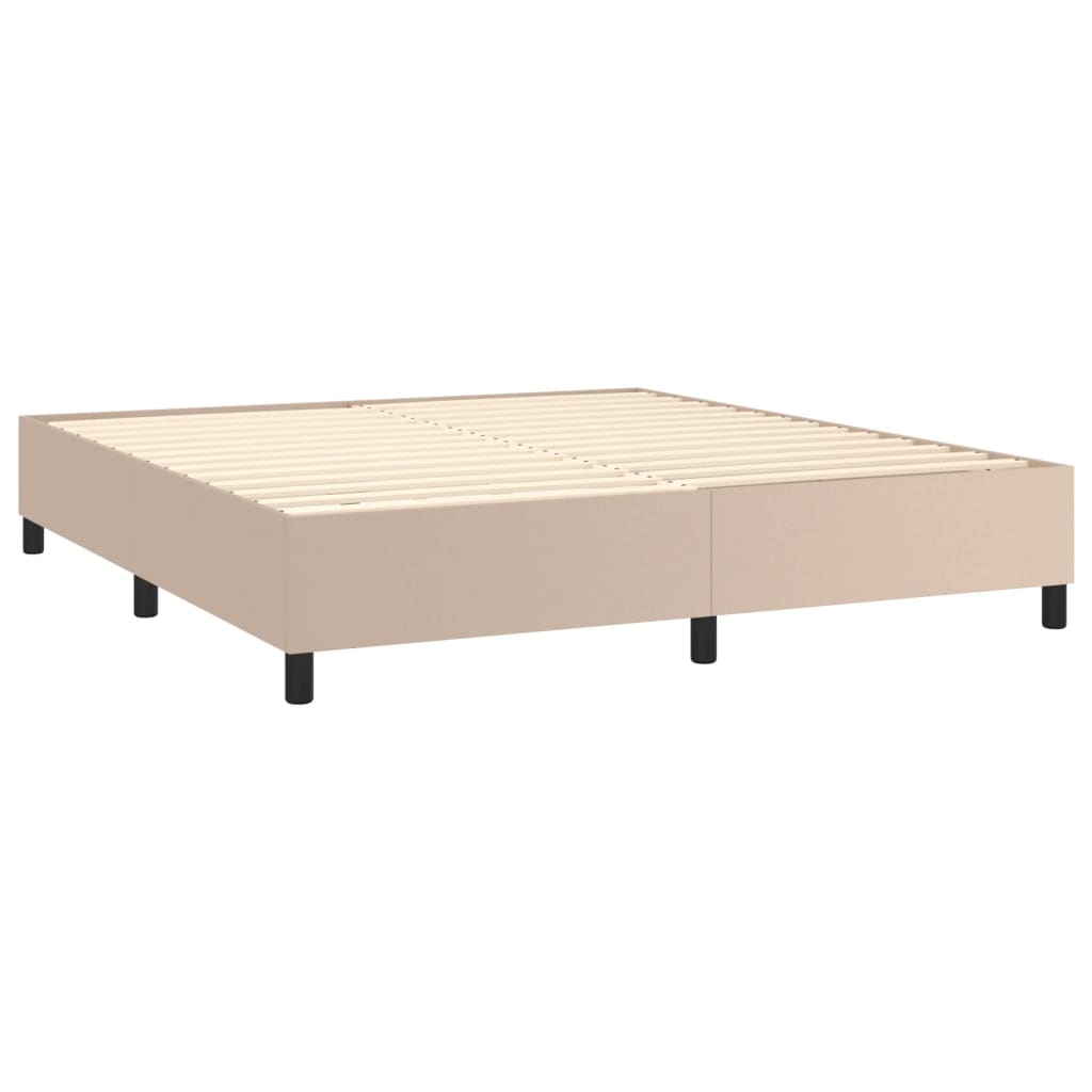 vidaXL Boxspring posteľ s matracom kapučínová 180x200 cm umelá koža