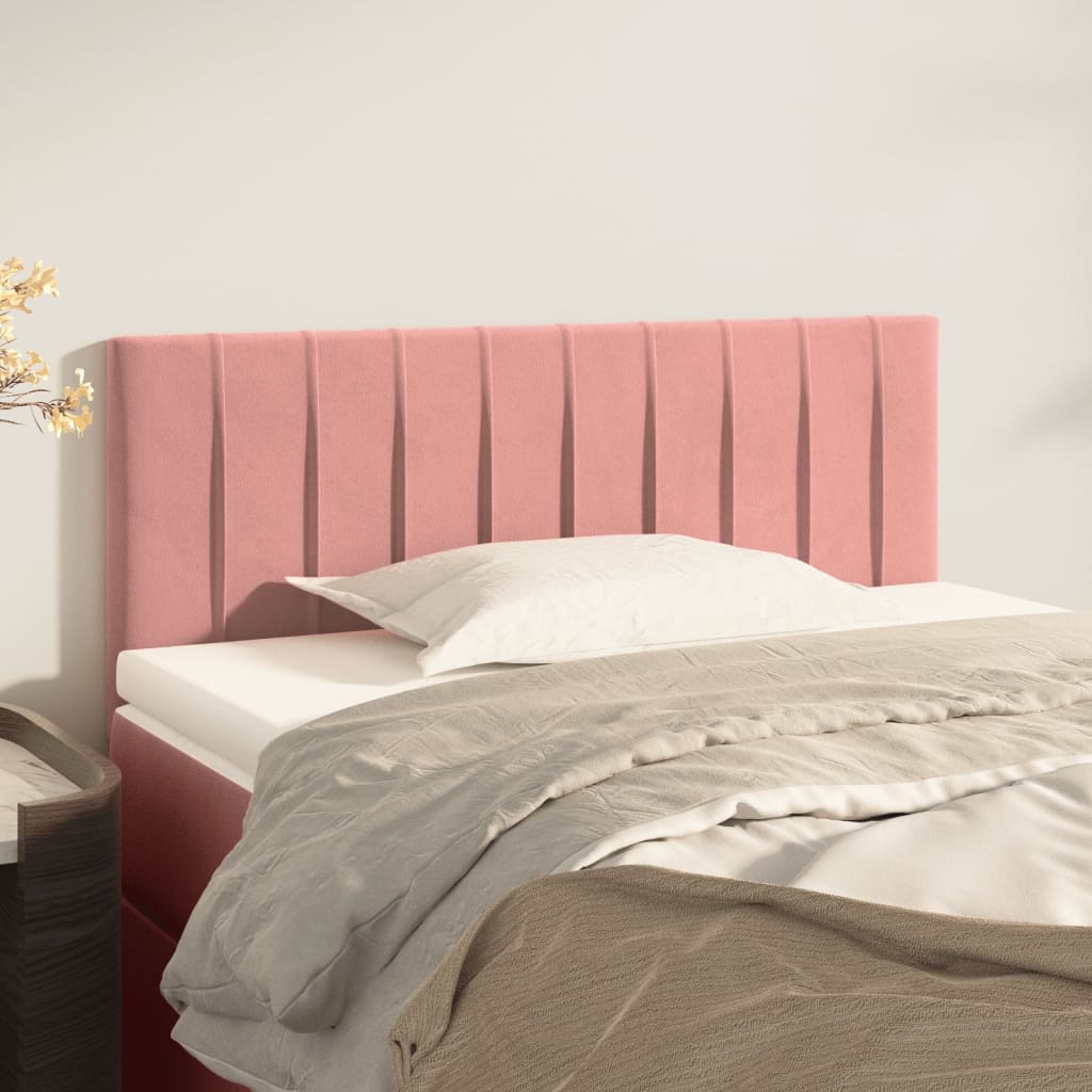vidaXL Čelo postele ružové 100x5x78/88 cm zamat