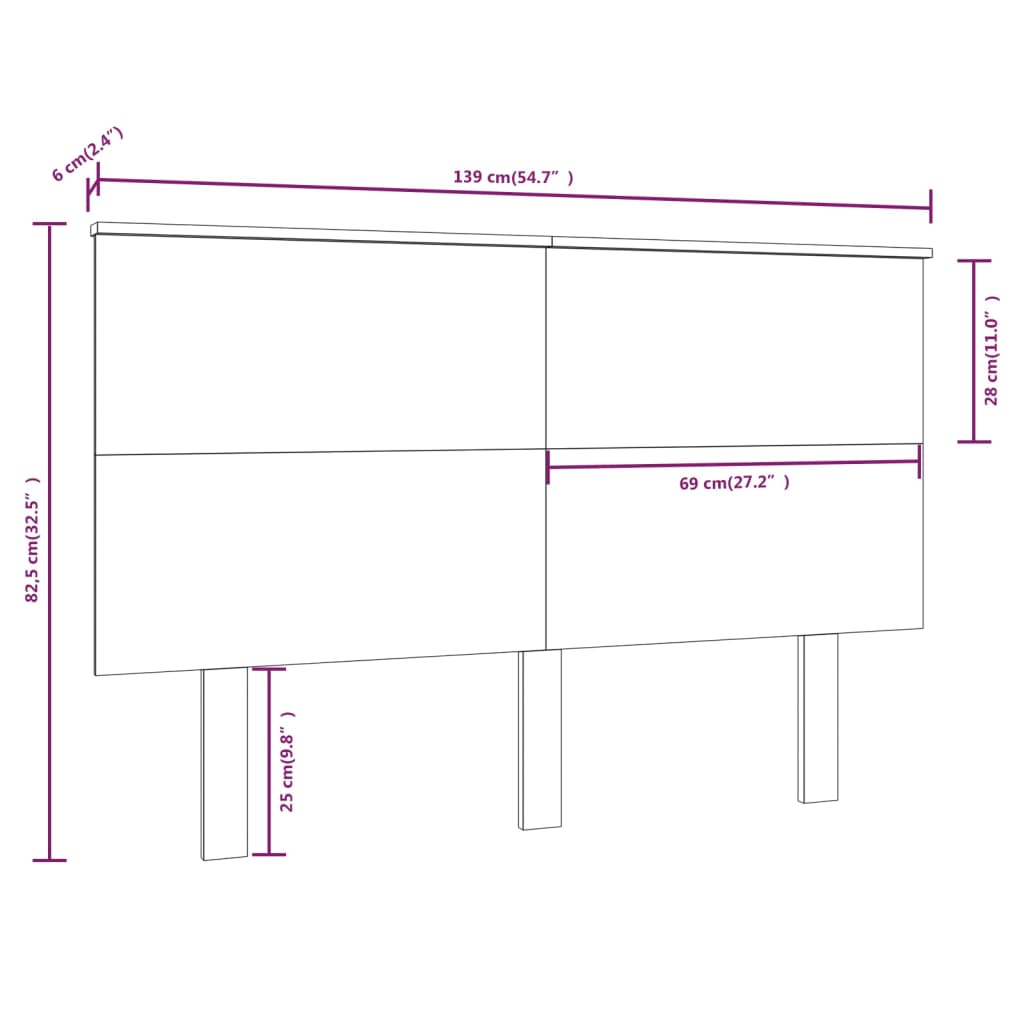 vidaXL Čelo postele biele 139x6x82,5 cm masívna borovica