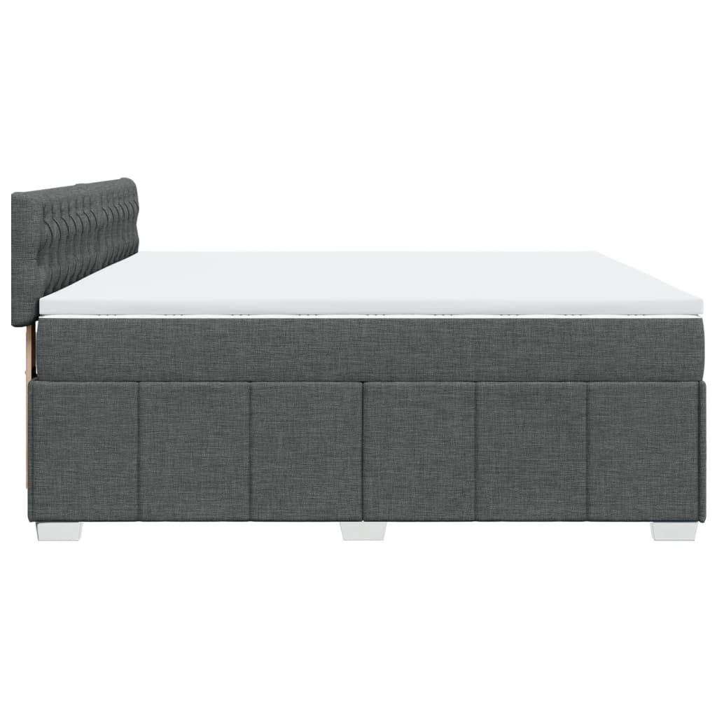 vidaXL Boxspring posteľ s matracom tmavosivá 200x200 cm látka