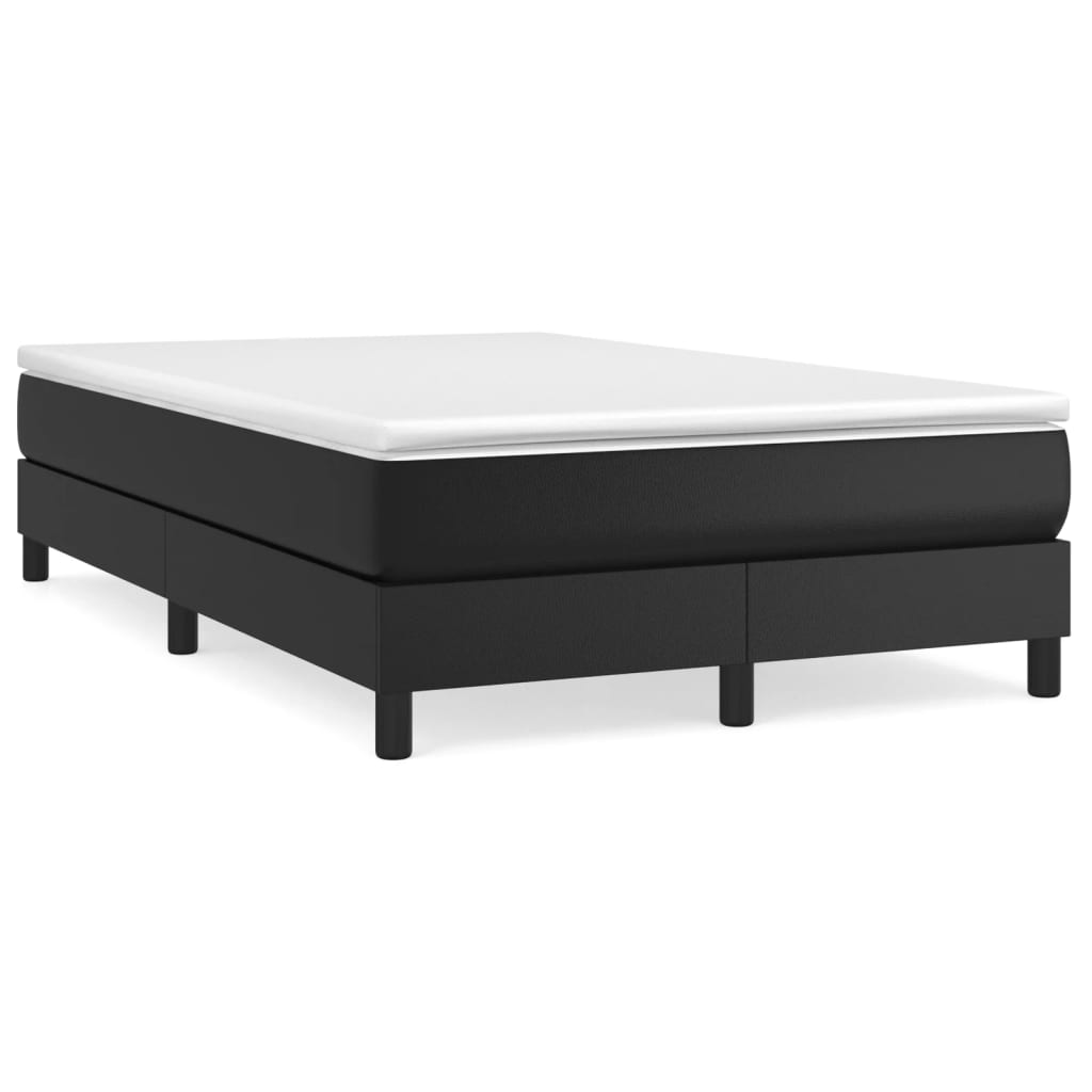 vidaXL Boxspring posteľ s matracom čierna 120x190 cm umelá koža