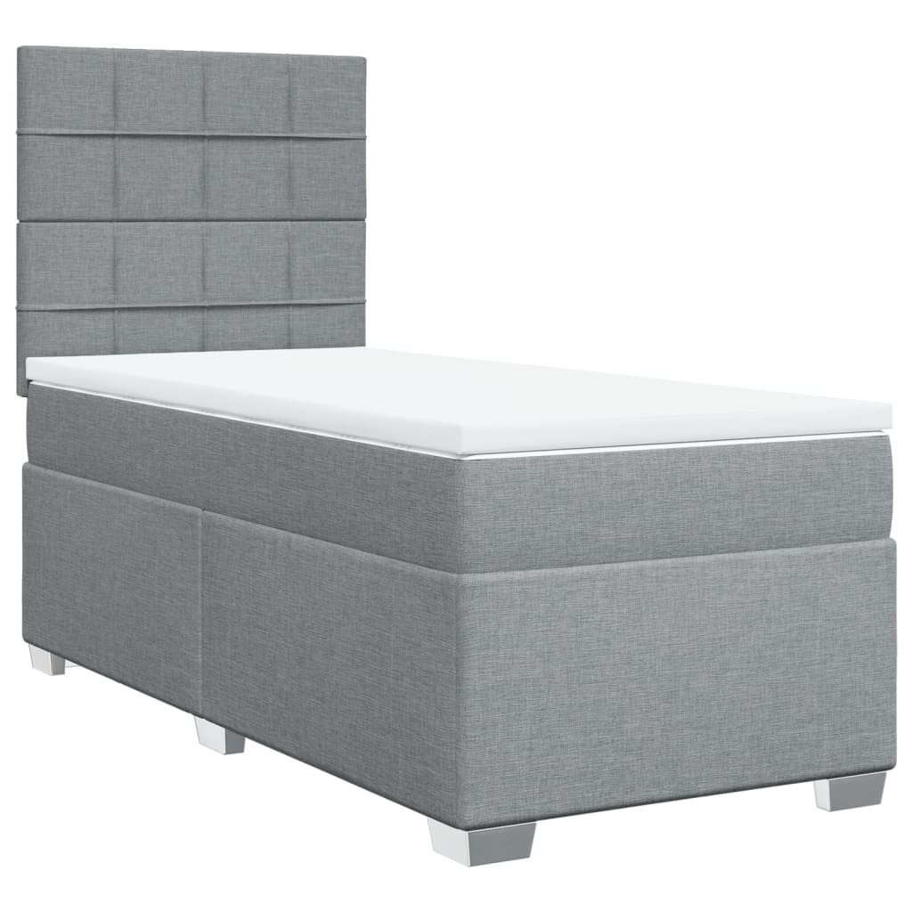 vidaXL Boxspring posteľ s matracom bledosivý 100x200 cm látka