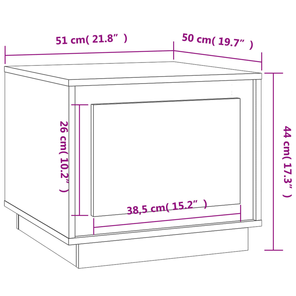 vidaXL Konferenčný stolík sivý sonoma 51x50x44 spracované drevo