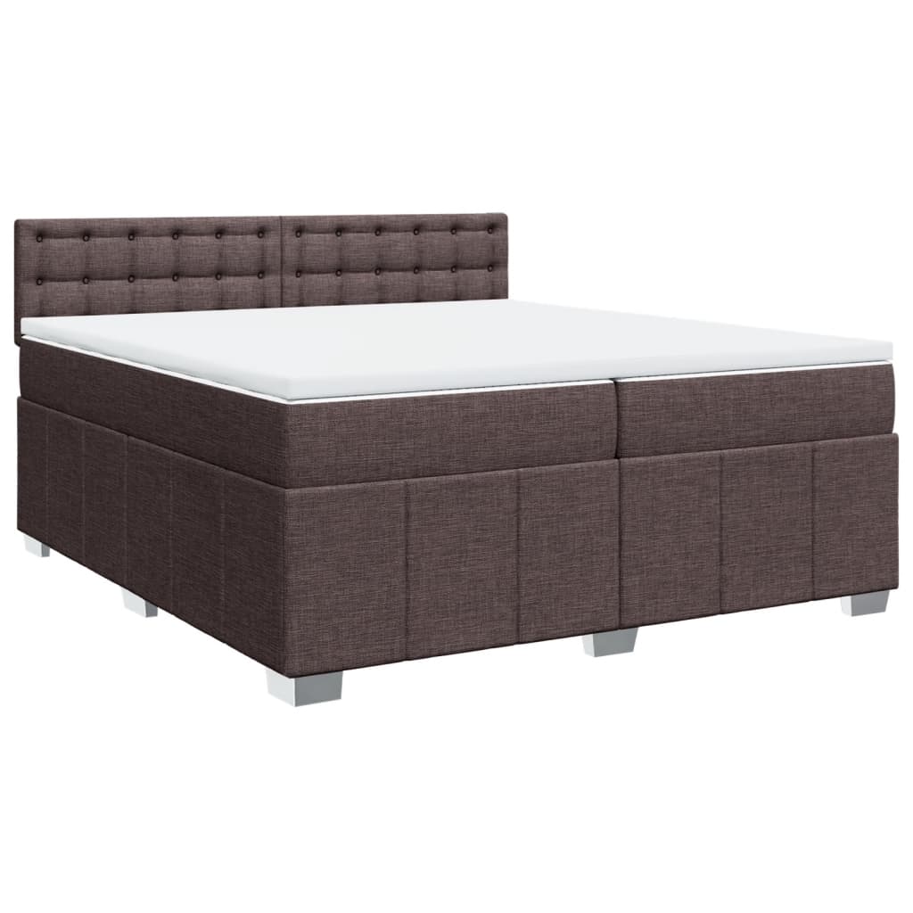 vidaXL Boxspring posteľ s matracom tmavohnedá 200x200 cm látka