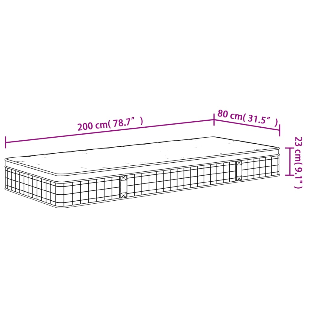 vidaXL Bonnell pružinový matrac stredne tvrdý 80x200 cm