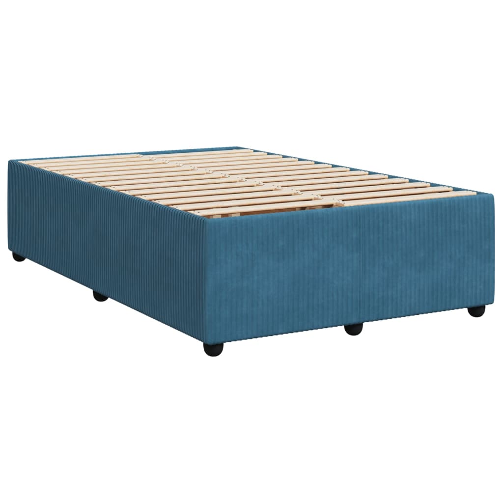 vidaXL Boxspring posteľ s matracom, tmavomodrá 120x190 cm, zamat