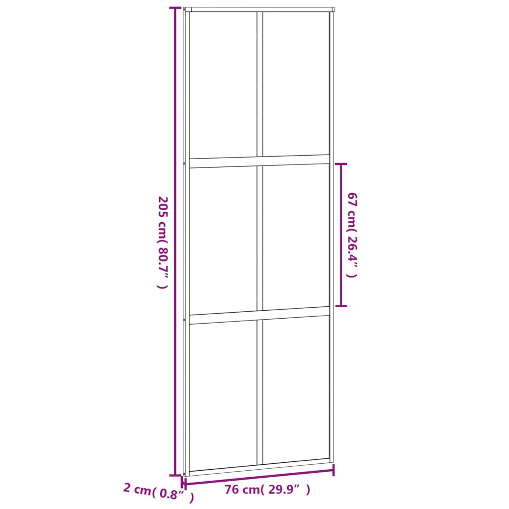 vidaXL Posuvné dvere čierne 76x205 cm tvrdené sklo a hliník