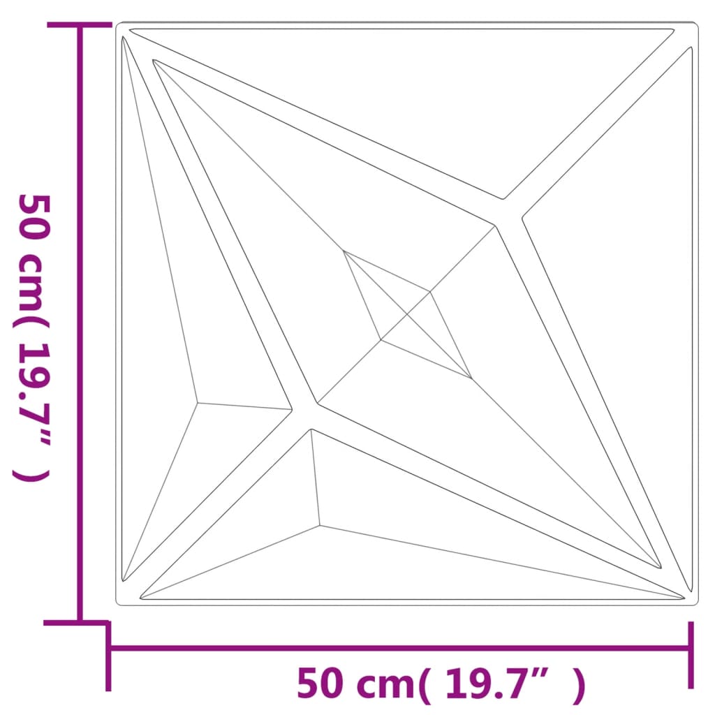 vidaXL Nástenné panely 12 ks, čierne 50x50 cm, XPS 3 m² hviezda