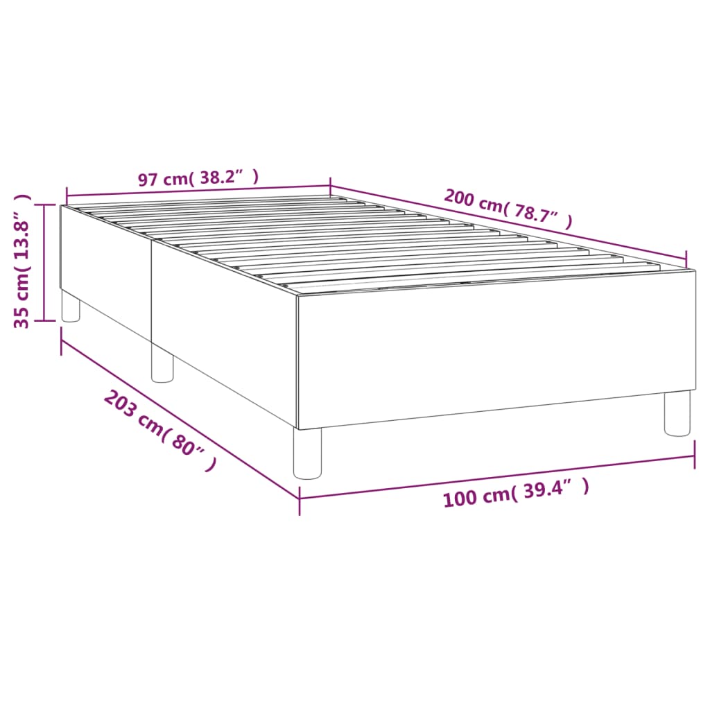 vidaXL Posteľný rám čierny 100x200 cm umelá koža