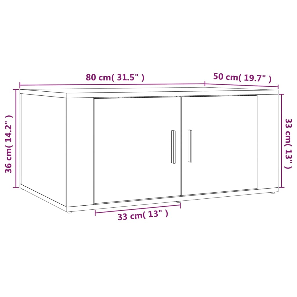 vidaXL Konferenčný stolík dub sonoma 80x50x36 cm spracované drevo