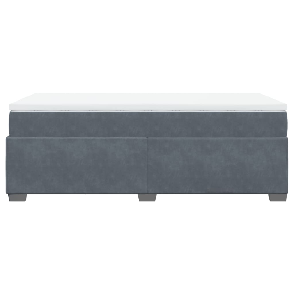 vidaXL Posteľný rám boxspring s matracom tmavosivý 100x200 cm zamat