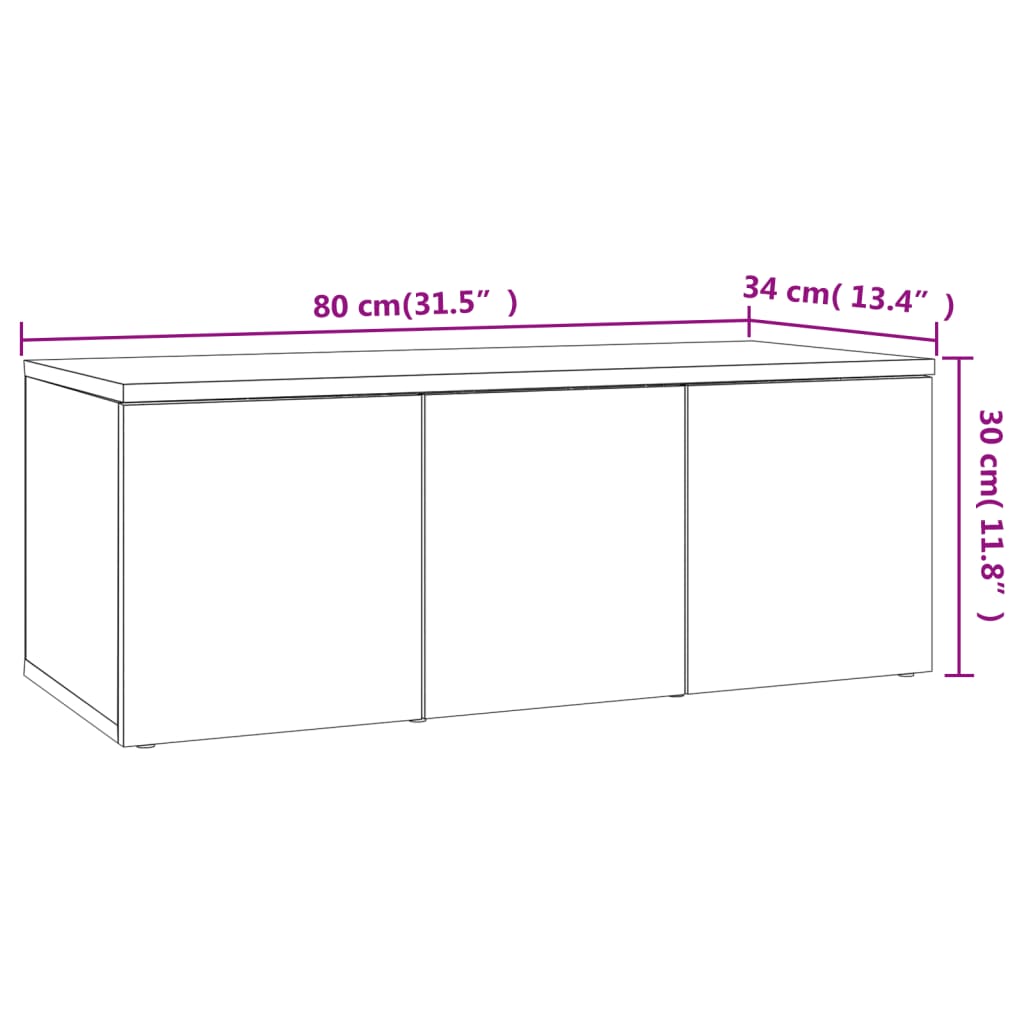 vidaXL TV skrinka hnedý dub 80x34x30 cm spracované drevo