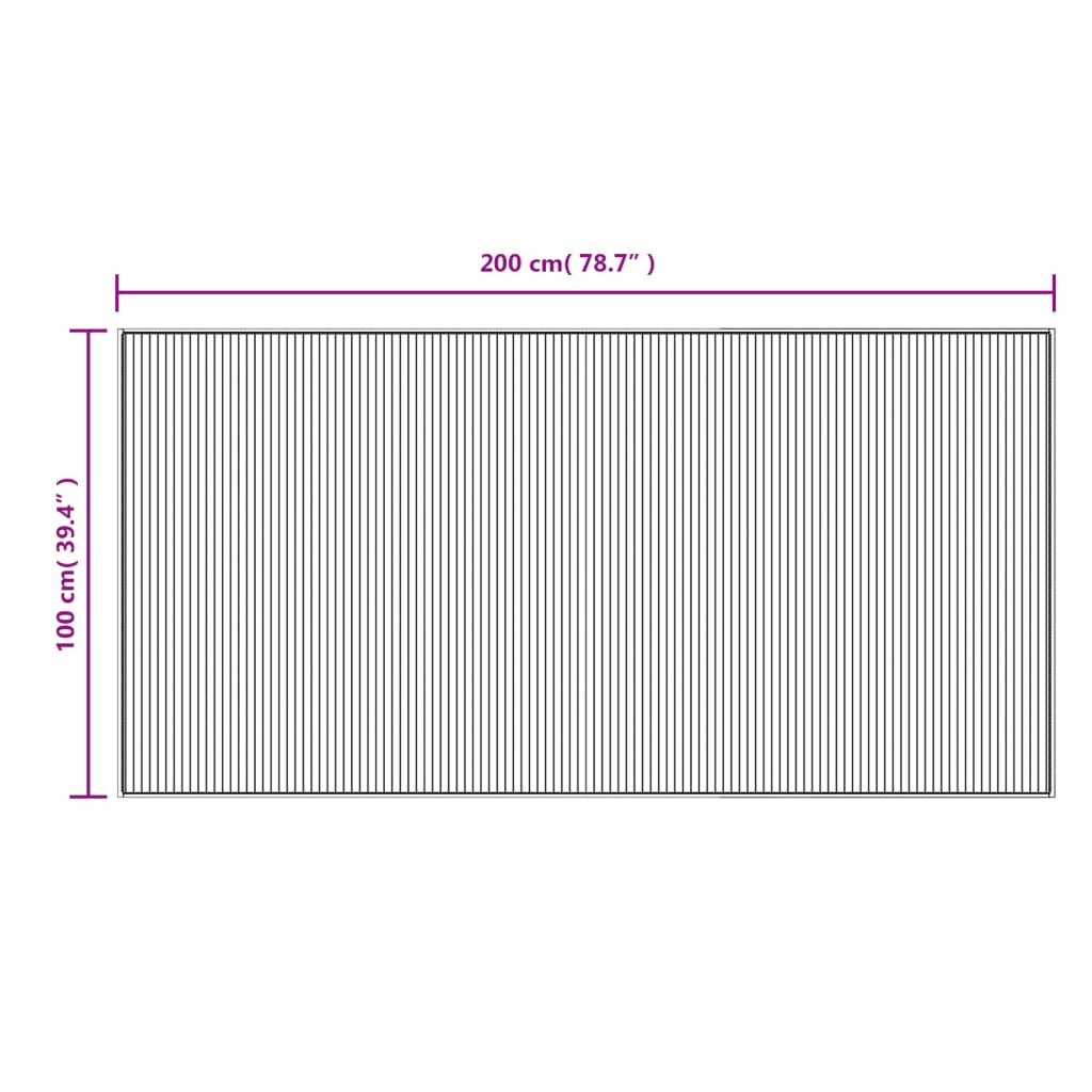 vidaXL Koberec obdĺžnikový hnedý 100x200 cm bambus