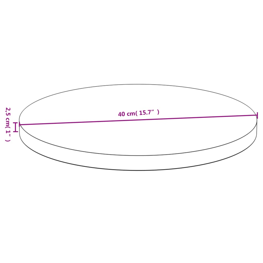 vidaXL Stolová doska Ø40x2,5 cm bambus