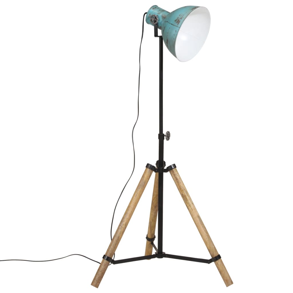 vidaXL Podlahová lampa 25 W šmuhovaná modrá 75x75x90-150 cm E27