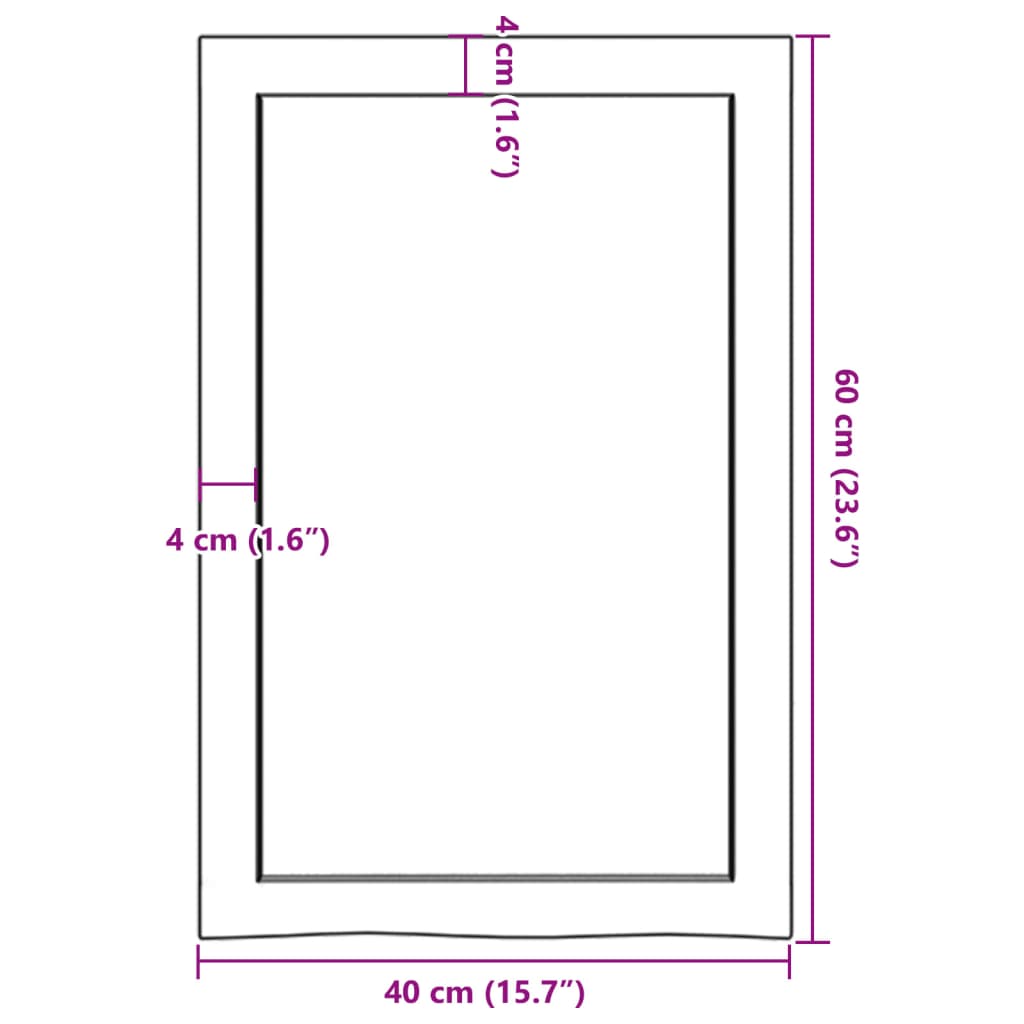 vidaXL Kúpeľňová doska bledohnedá 40x60x(2-6) cm ošetrený masív