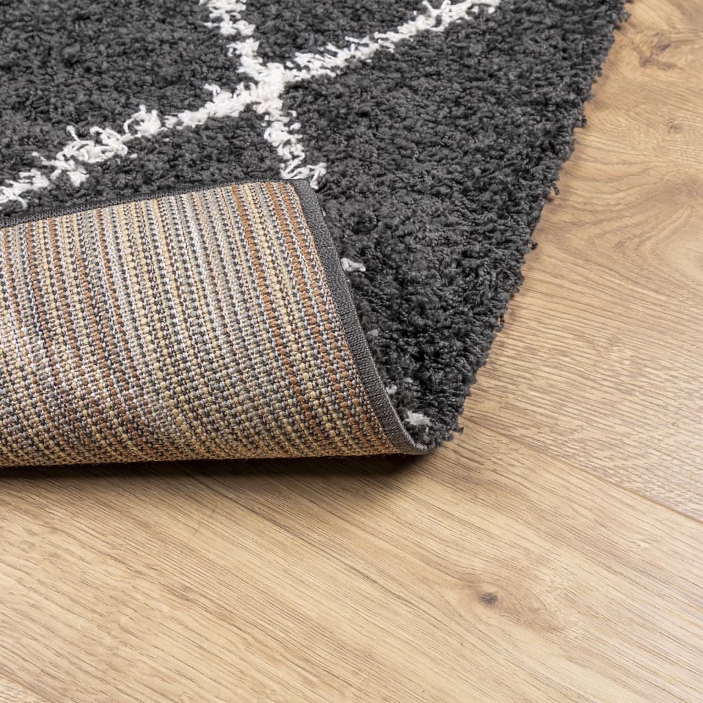 vidaXL Shaggy koberec PAMPLONA, vysoký vlas, čierno krémový 140x200 cm