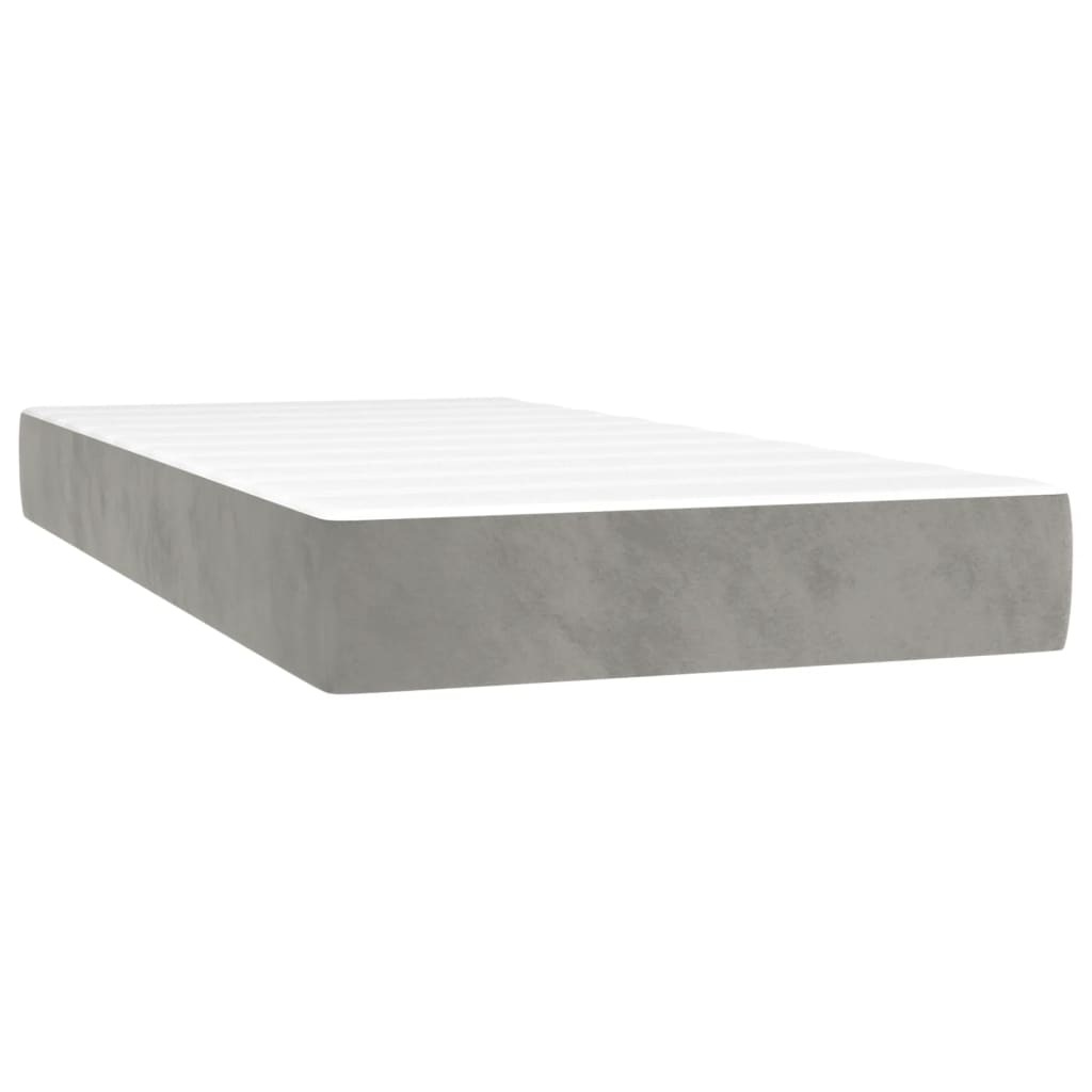 vidaXL Boxspring posteľ s matracom bledosivá 120x190 cm zamat