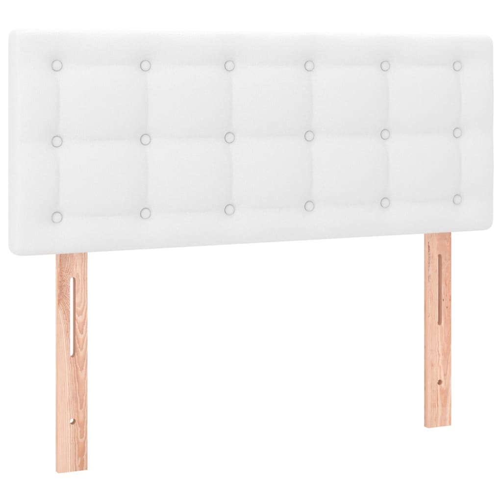 vidaXL Boxspring posteľ s matracom biela 90x200 cm umelá koža