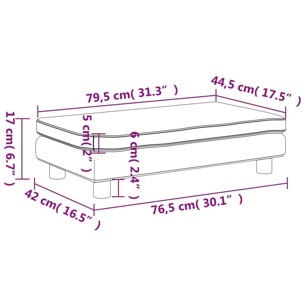 vidaXL Detská pohovka s podnožkou hnedá 100x50x30 cm zamat