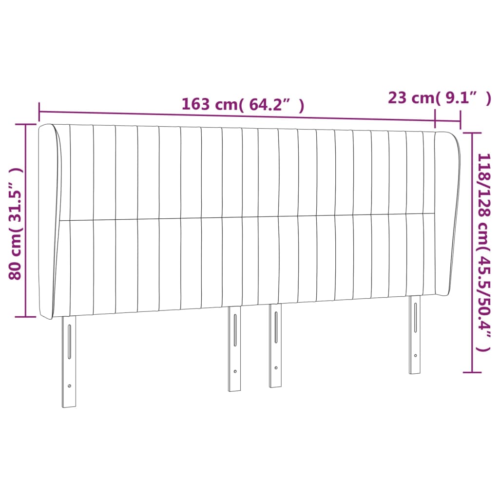 vidaXL Čelo postele so záhybmi bledosivé 163x23x118/128 cm zamat