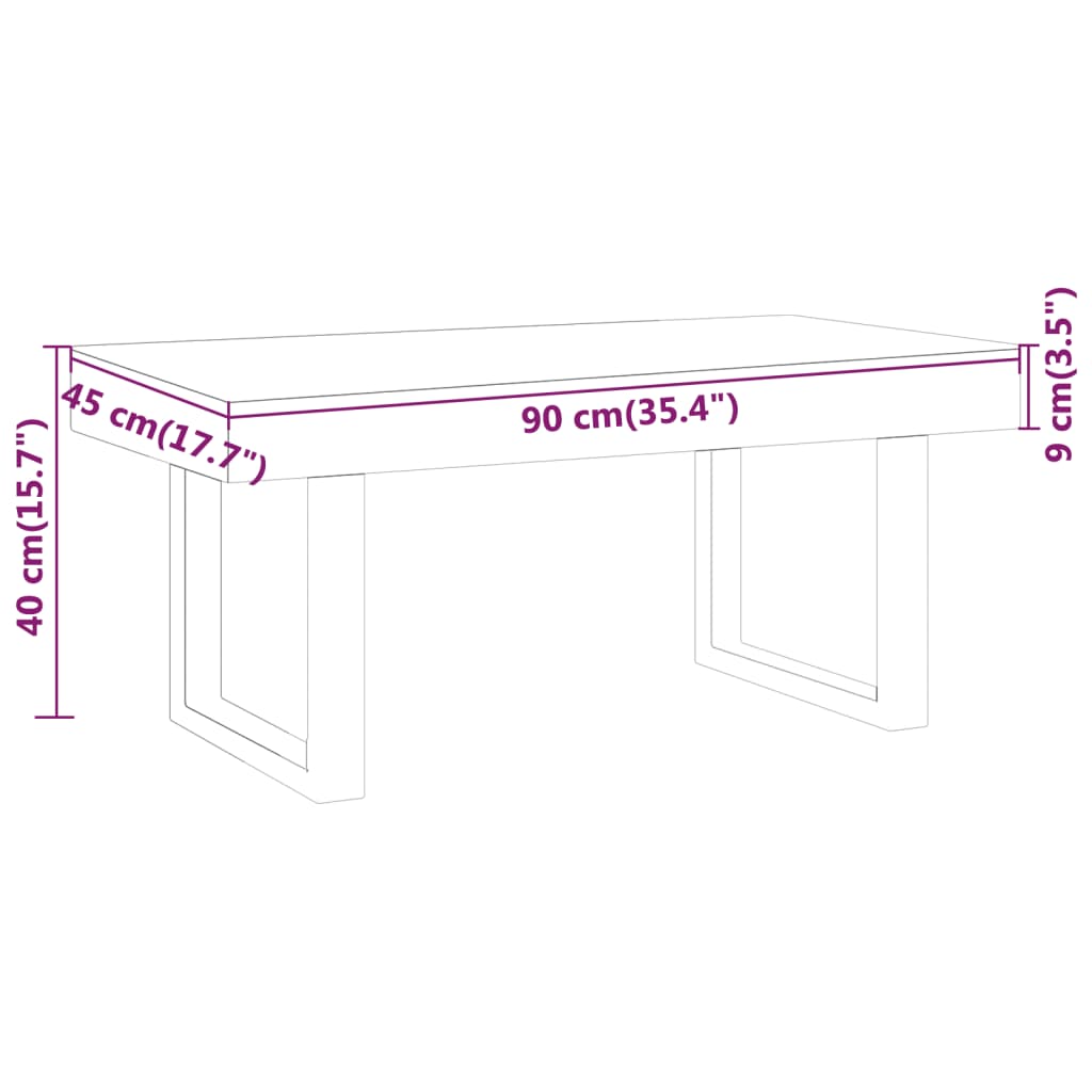 vidaXL Konferenčný stolík svetlohnedý a čierny 90x45x40cm MDF a železo