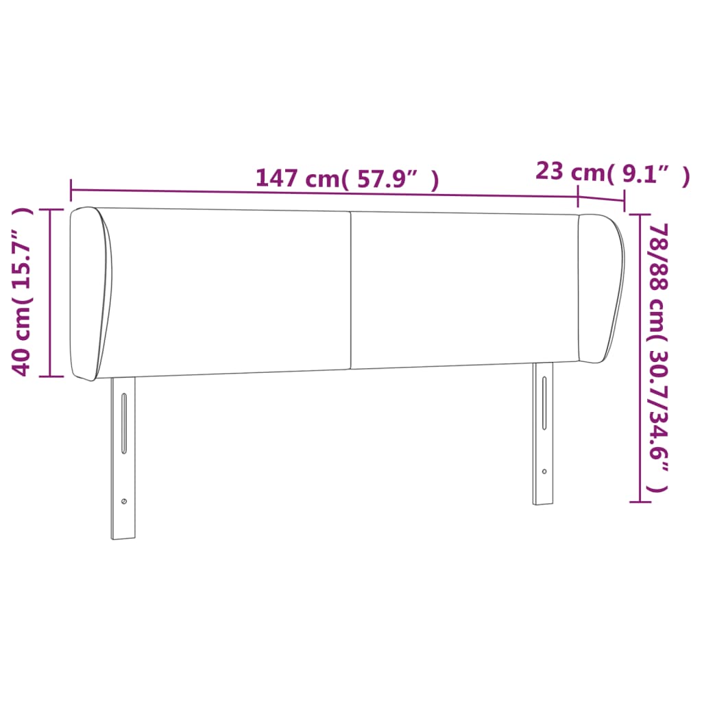 vidaXL Čelo postele so záhybmi bledosivé 147x23x78/88 cm zamat