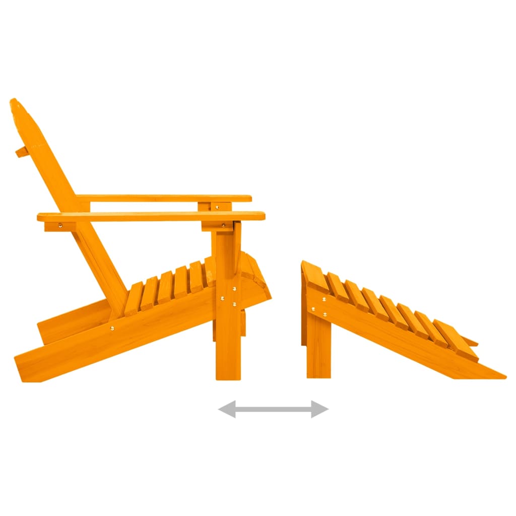 vidaXL Záhradná stolička Adirondack s otomanom jedľový masív oranžová