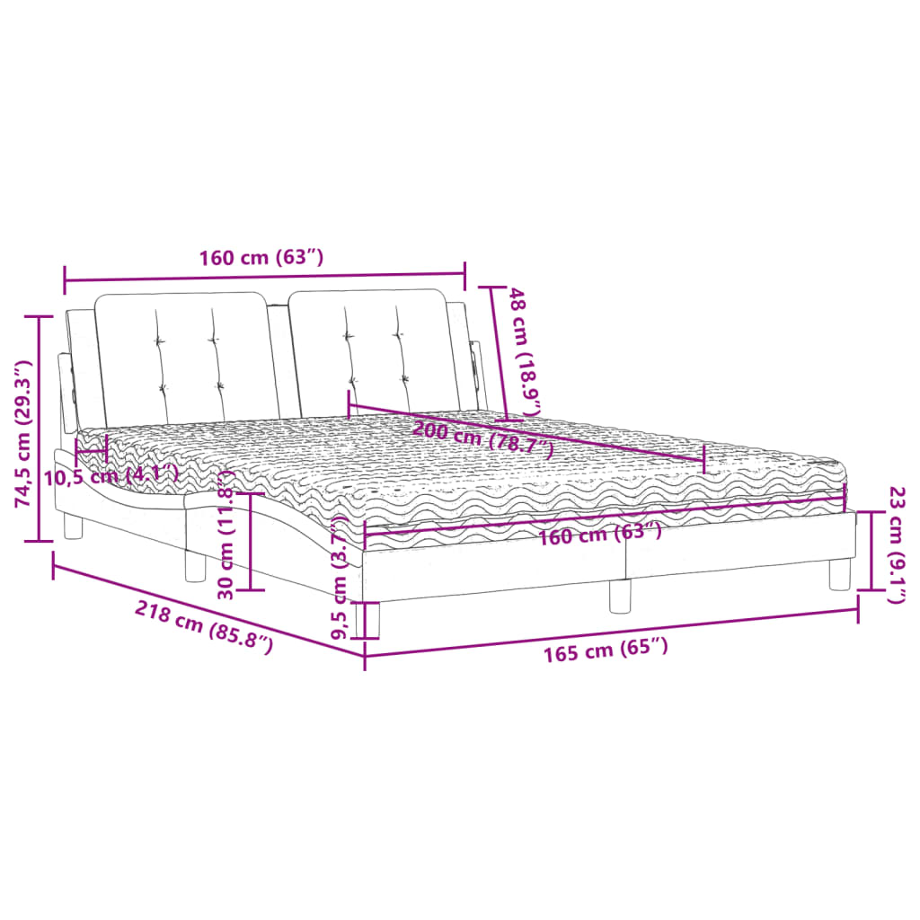 vidaXL Posteľ s matracom hnedá 160x200 cm umelá koža