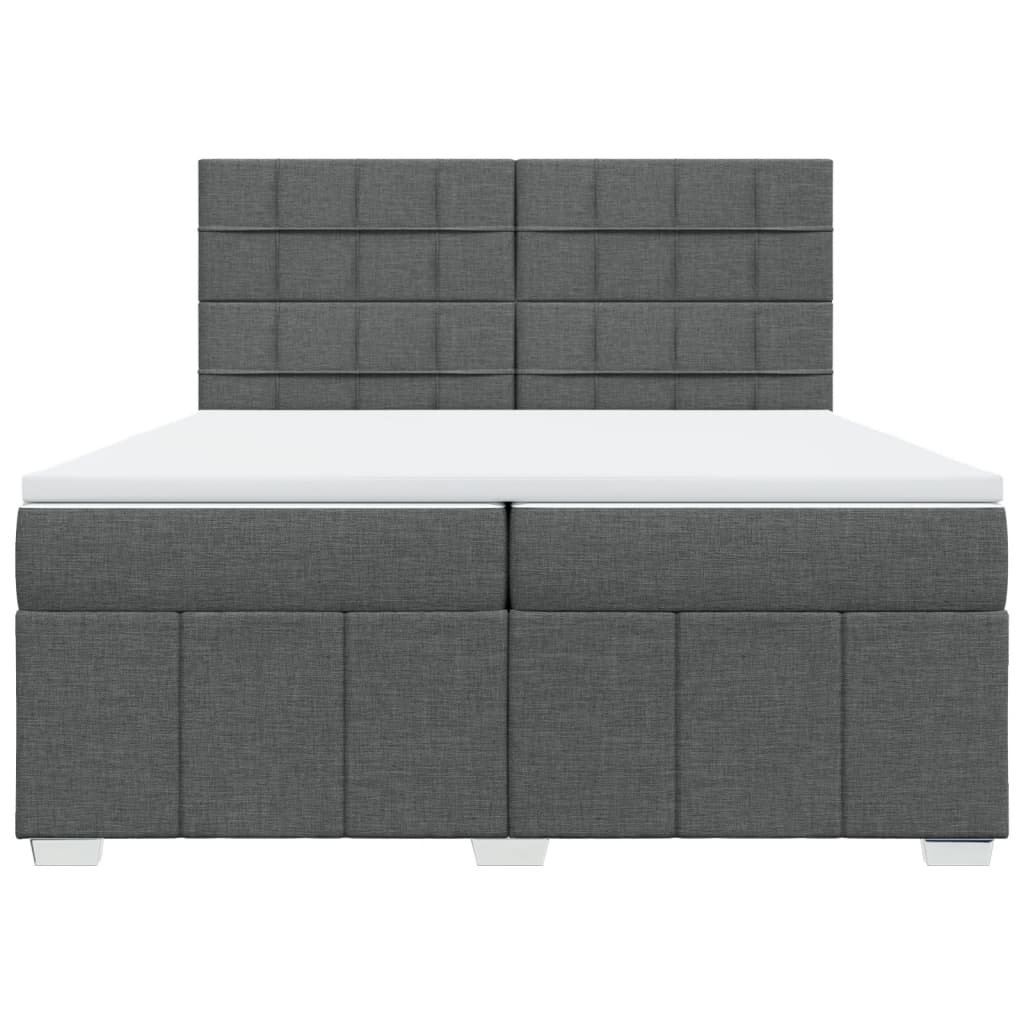 vidaXL Boxspring posteľ s matracom tmavosivá 200x200 cm látka