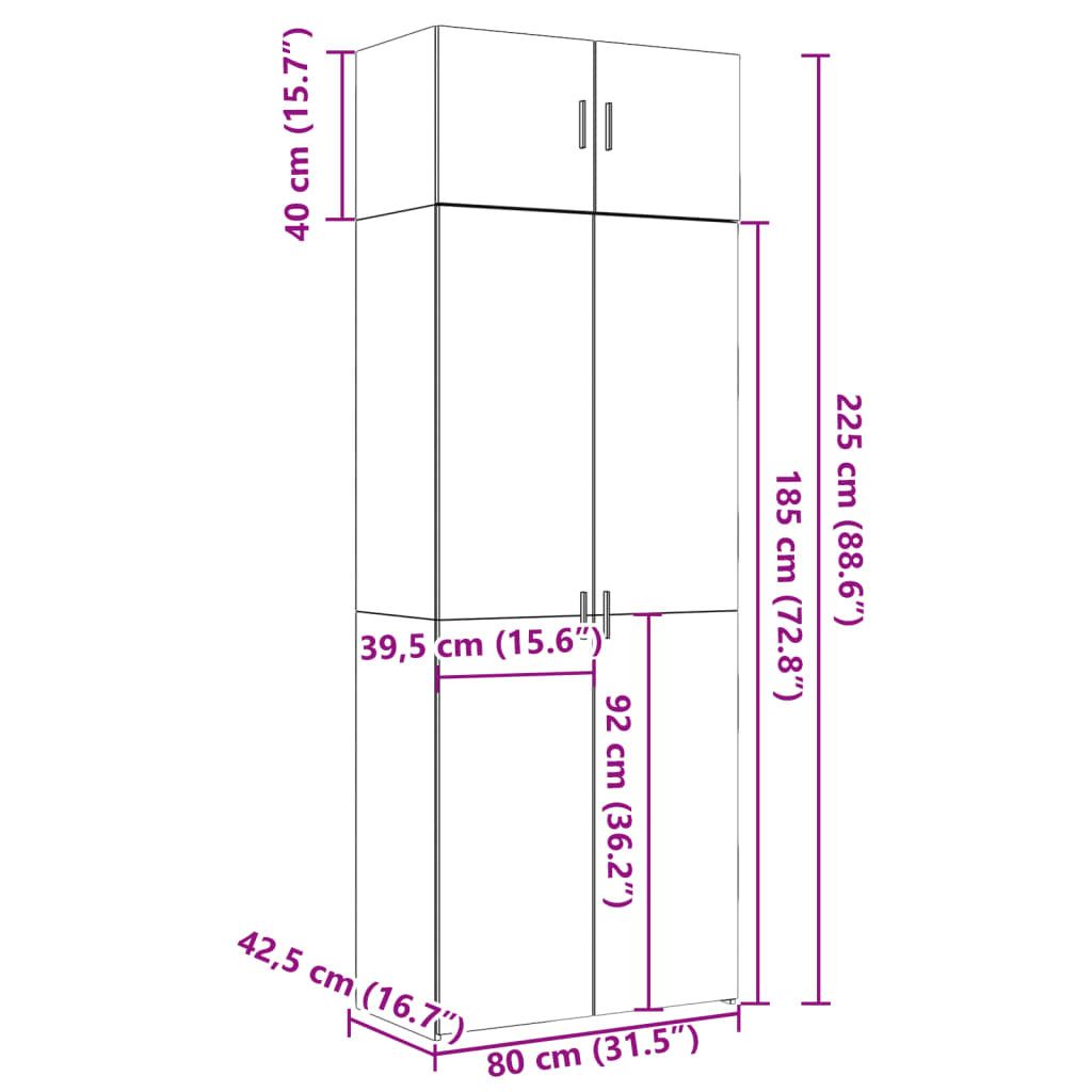 vidaXL Úložná lavička dymový dub 80x42,5x225 cm kompozitné drevo