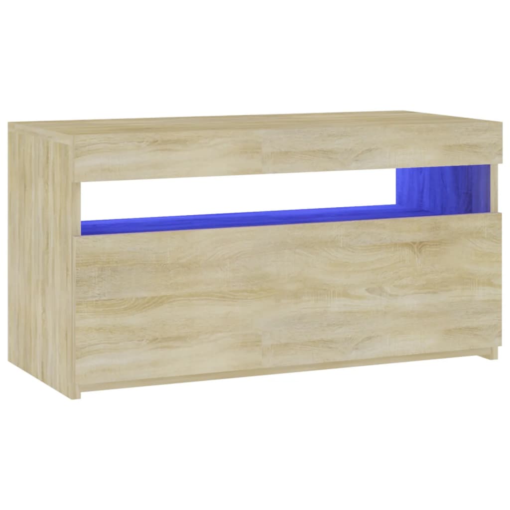 vidaXL TV skrinka s LED svetlami dub sonoma 75x35x40 cm