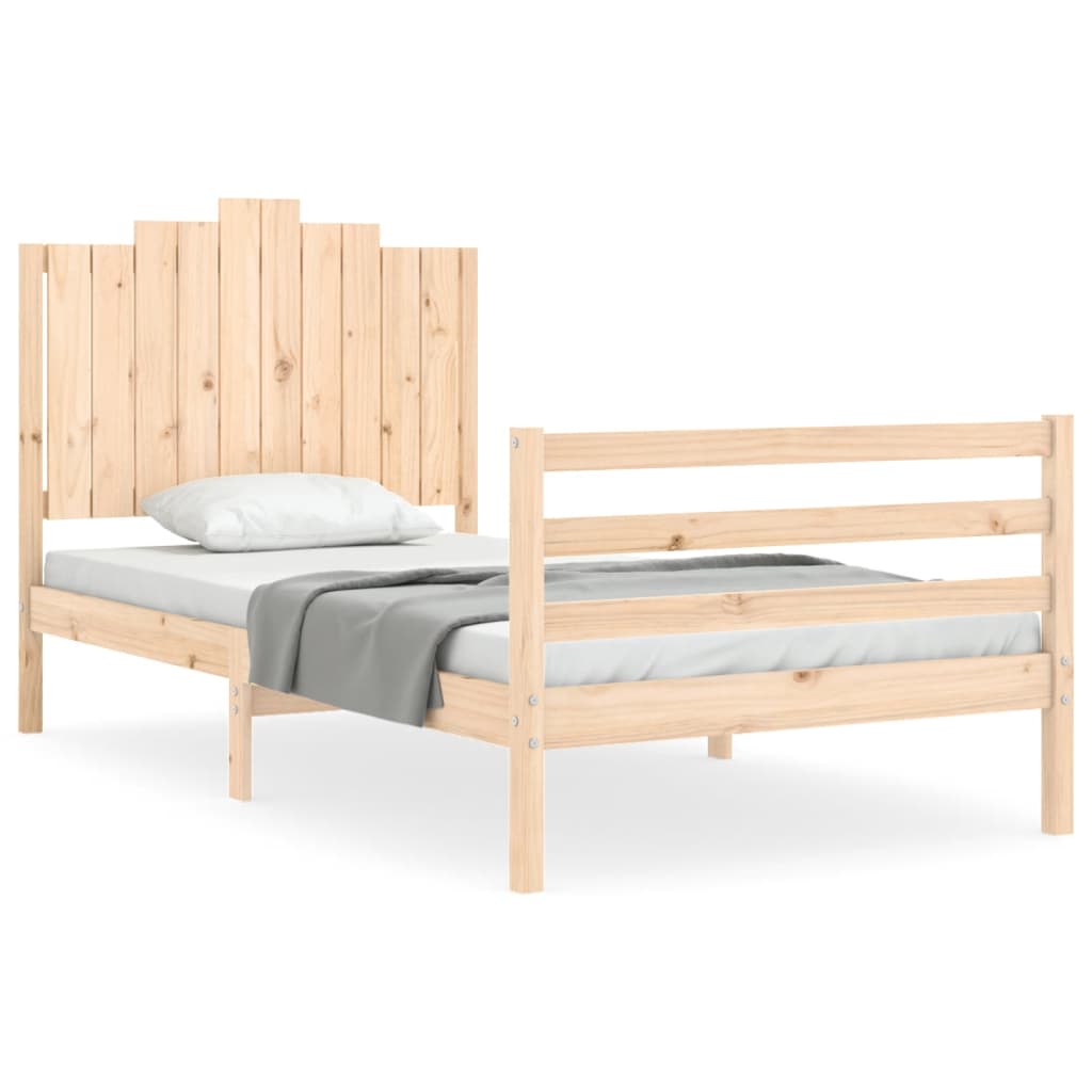 vidaXL Rám postele s čelom 100x200 cm masívne drevo