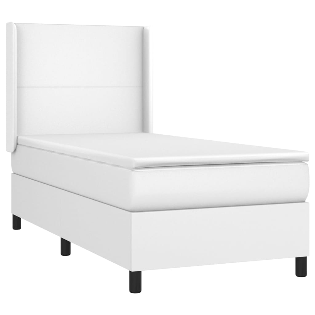 vidaXL Boxspring posteľ s matracom biela 80x200 cm umelá koža