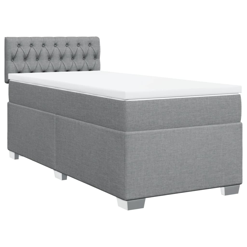 vidaXL Boxspring posteľ s matracom bledosivý 100x200 cm látka