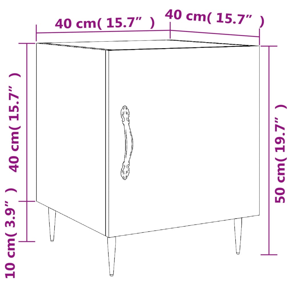 vidaXL Nočné stolíky 2 ks čierne 40x40x50 cm kompozitné drevo