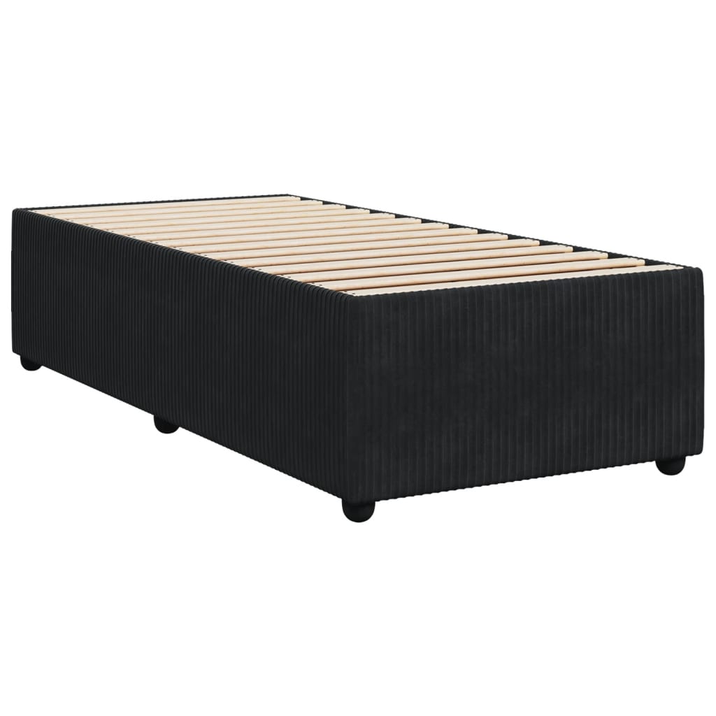 vidaXL Posteľný rám boxspring s matracom čierny 90x190 cm zamat