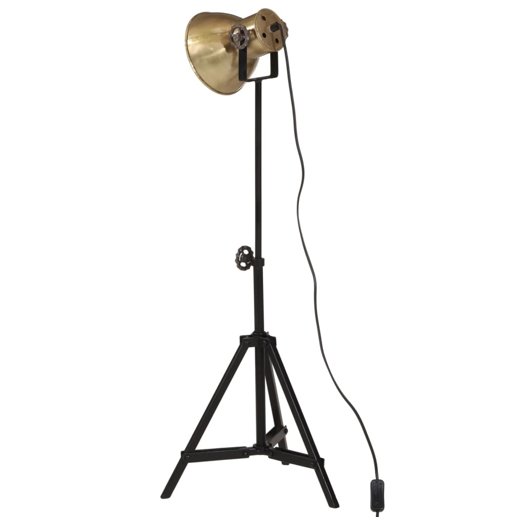 vidaXL Podlahová lampa 25 W starožitná mosadzná 35x35x65/95 cm E27