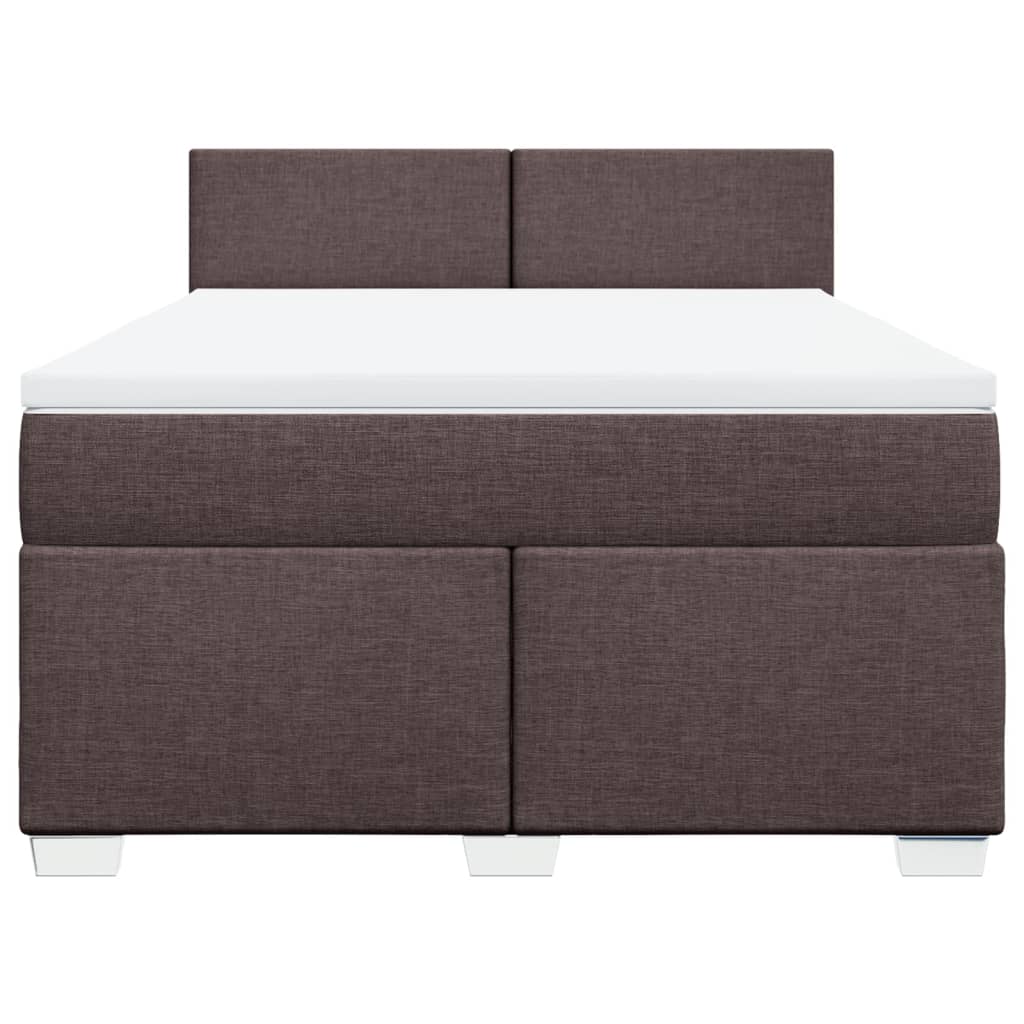 vidaXL Boxspring posteľ s matracom tmavohnedá 140x200 cm látka