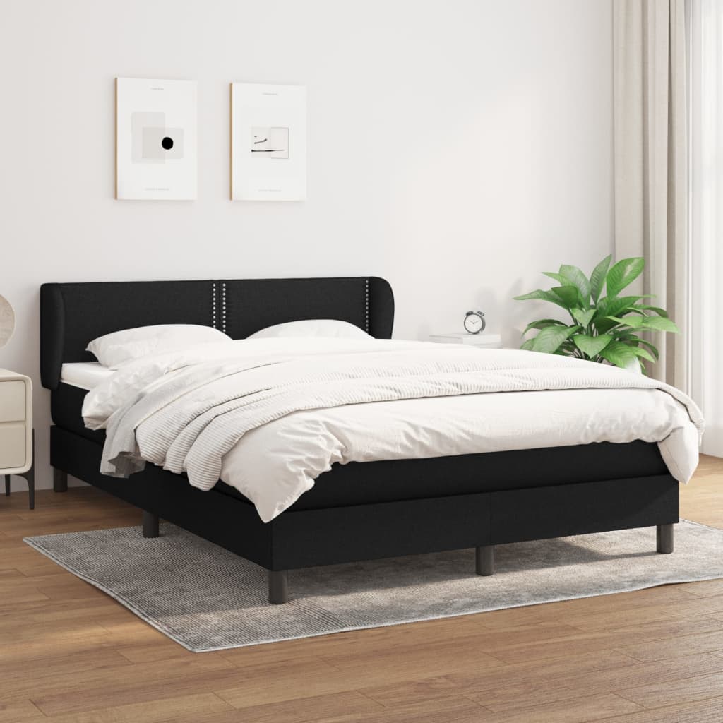 vidaXL Boxspring posteľ s matracom čierny 140x190 cm látka