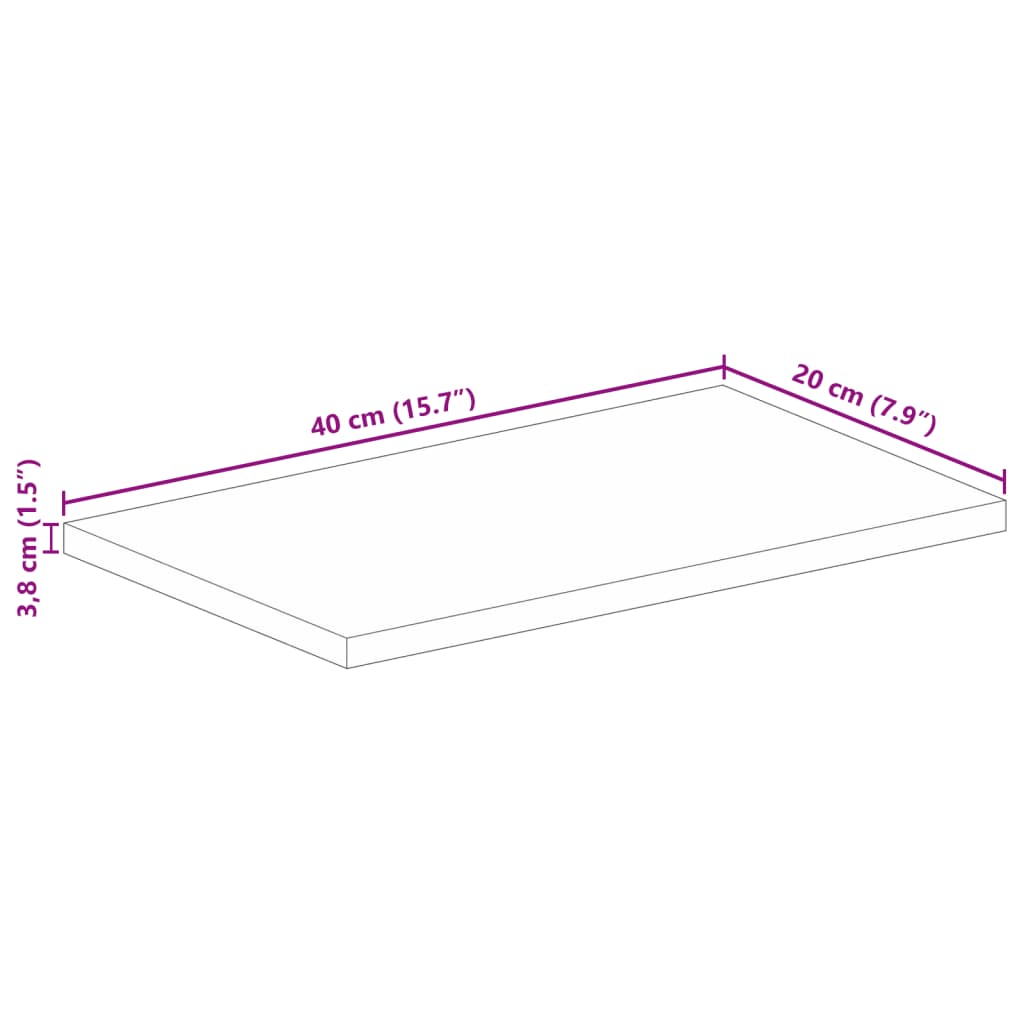 vidaXL Stolová doska 40x20x3,8 cm obdĺžnik masívne recyklované drevo