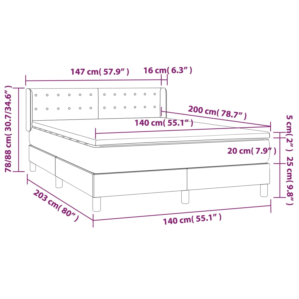 vidaXL Boxspring posteľ s matracom čierna 140x200 cm umelá koža