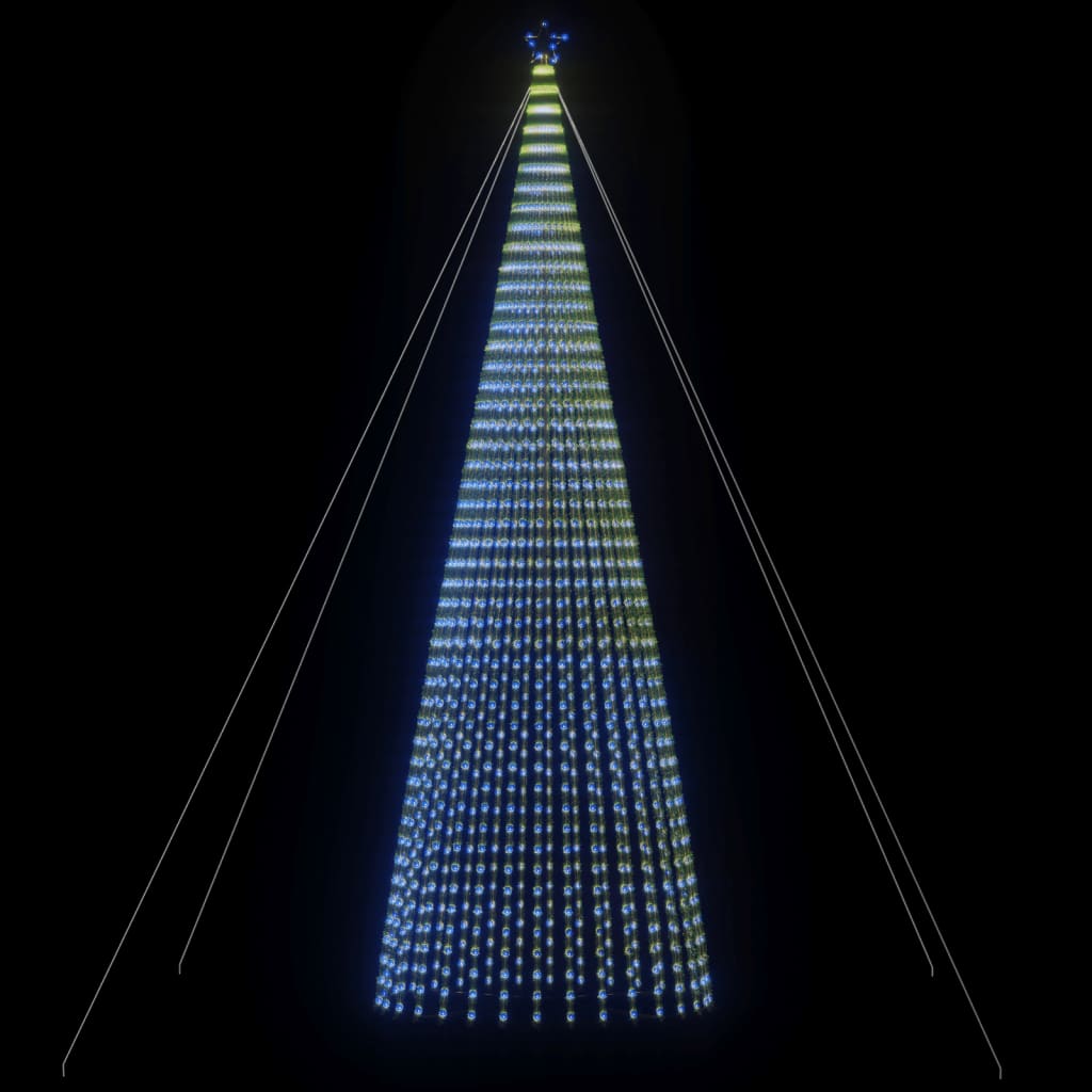 vidaXL Vianočný stromček svetelný kužeľ 1544 LED modrý 500 cm