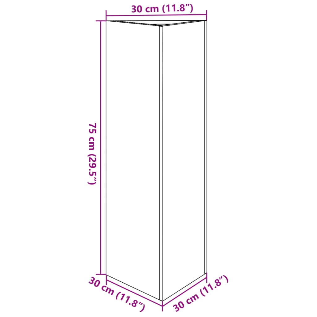 vidaXL Záhradný kvetináč biely trojuholník 30x26x75 cm oceľ