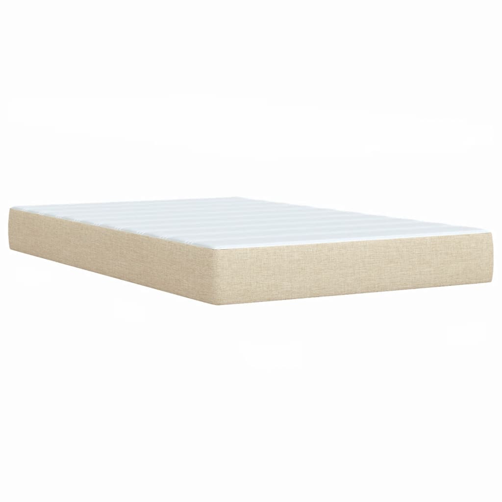 vidaXL Boxspring posteľ s matracom krémový 120x200 cm látka