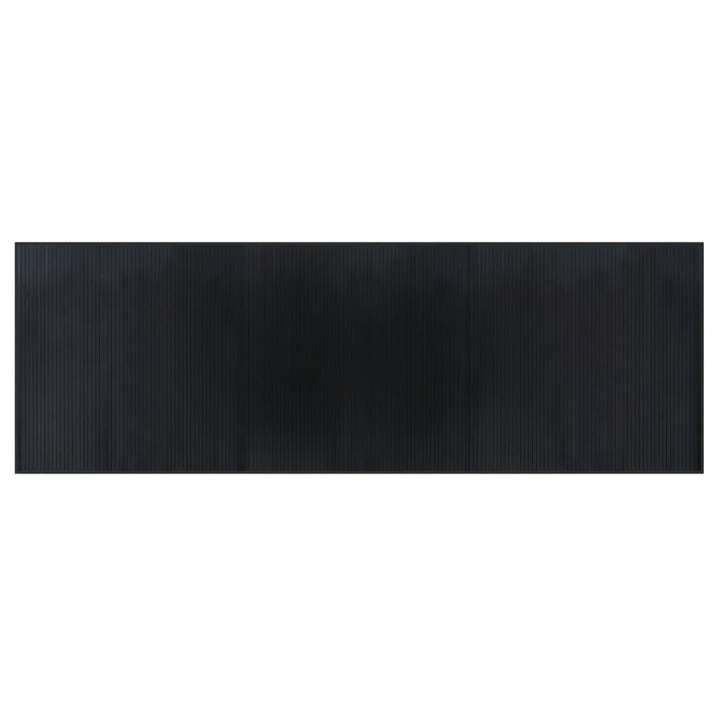 vidaXL Koberec obdĺžnikový čierny 100x300 cm bambus