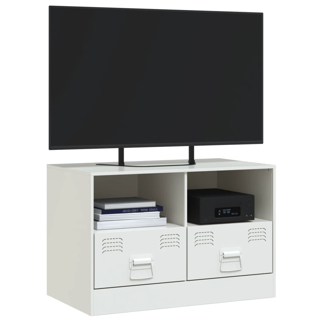 vidaXL TV skrinka biela 67x39x44 cm oceľ